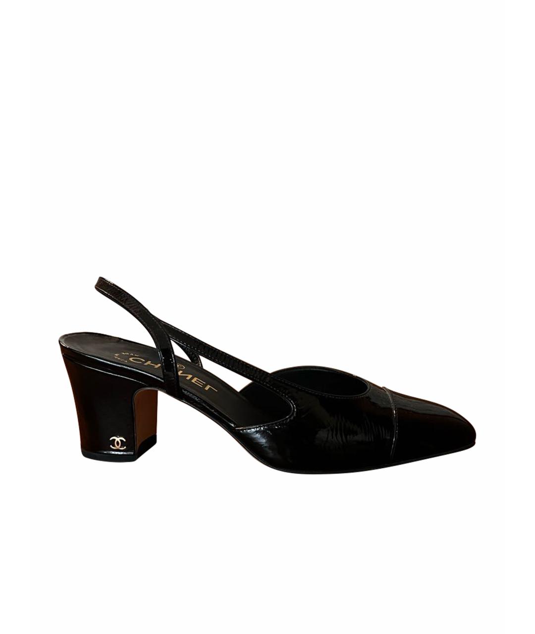 CHANEL PRE-OWNED Черные туфли из лакированной кожи, фото 1
