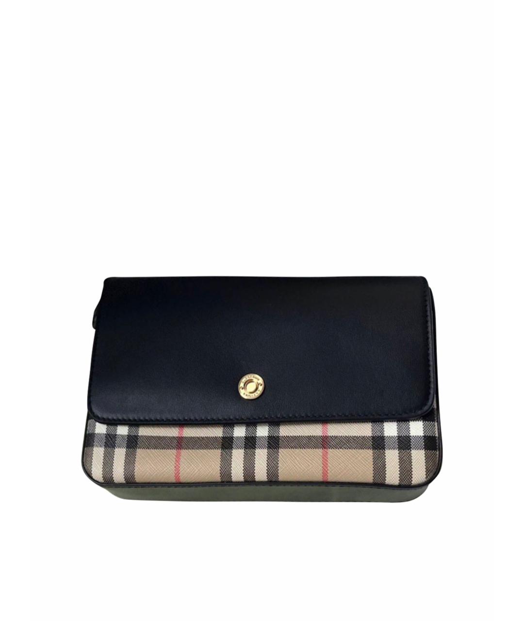 BURBERRY Черная кожаная сумка через плечо, фото 1