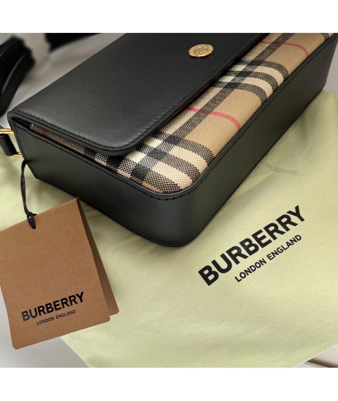 BURBERRY Черная кожаная сумка через плечо, фото 2