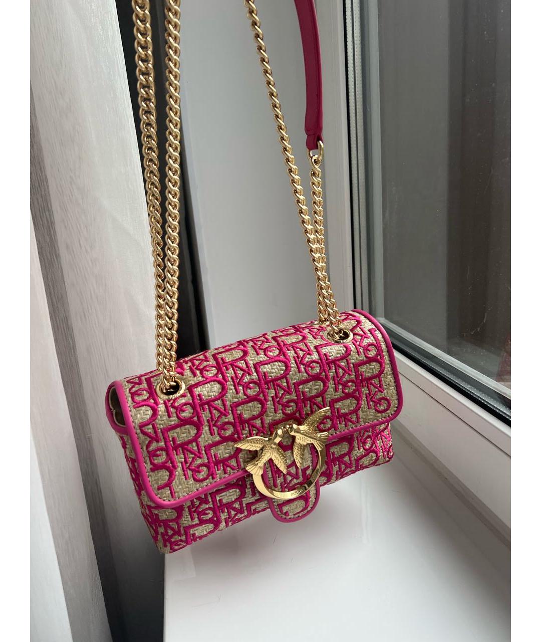 PINKO Розовая пелетеная сумка через плечо, фото 5