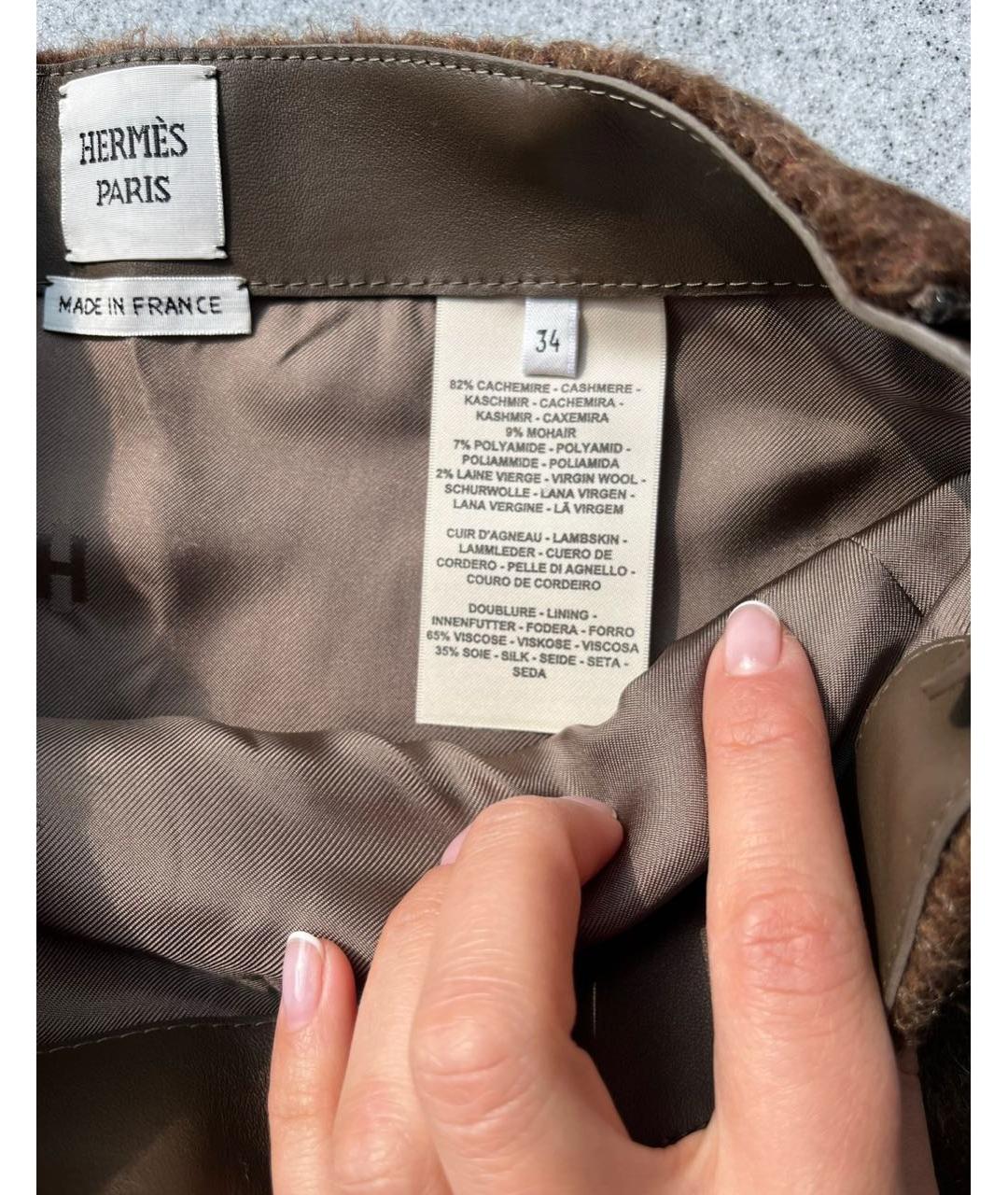 HERMES PRE-OWNED Коричневая юбка мини, фото 3