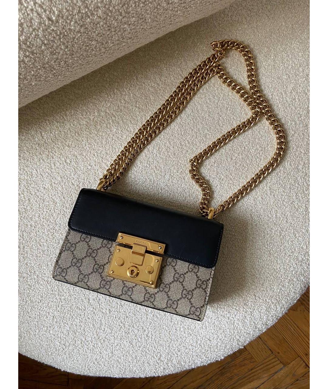GUCCI Черная кожаная сумка через плечо, фото 3
