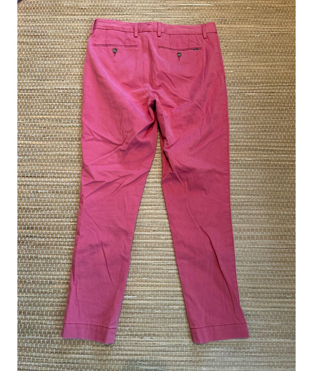 POLO RALPH LAUREN Розовые хлопковые брюки узкие, фото 2