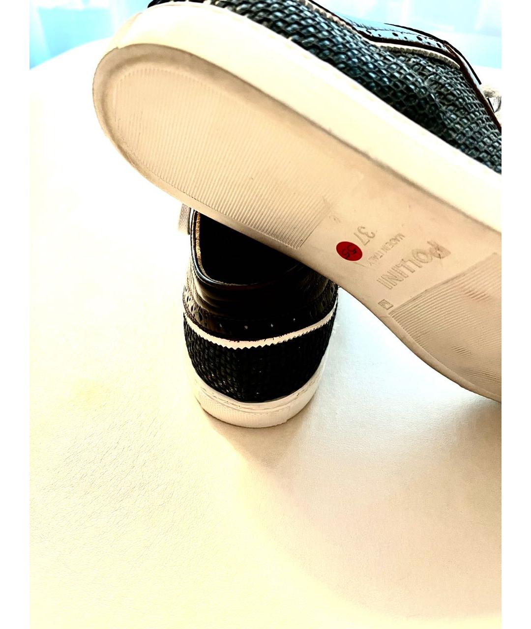 POLLINI Коричневые кожаные кеды, фото 4