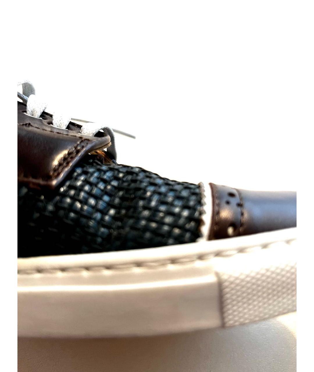 POLLINI Коричневые кожаные кеды, фото 6