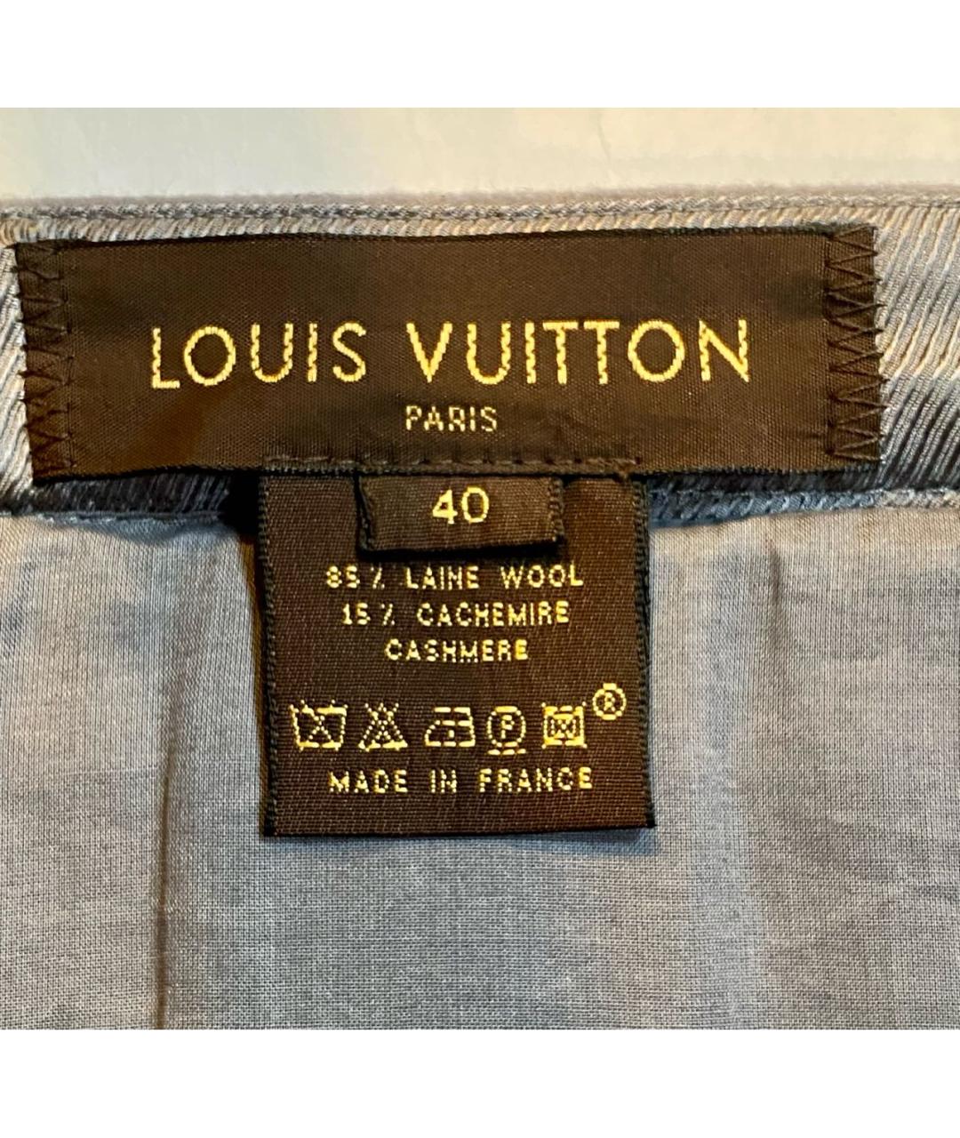 LOUIS VUITTON Серая шерстяная юбка мини, фото 4