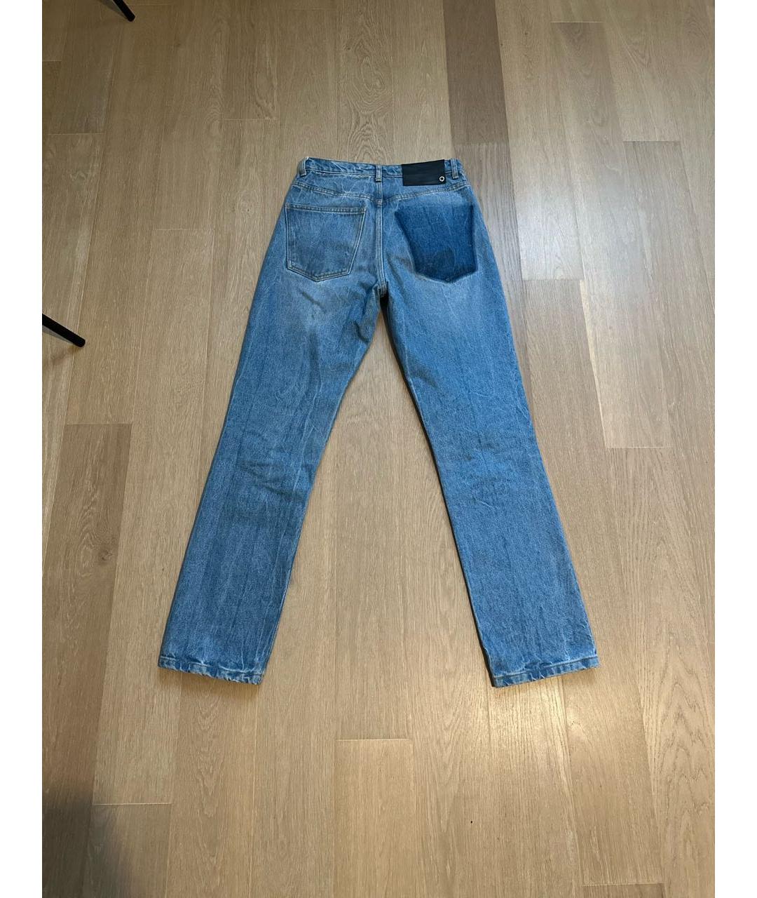 PACO RABANNE Голубые хлопковые прямые джинсы, фото 2