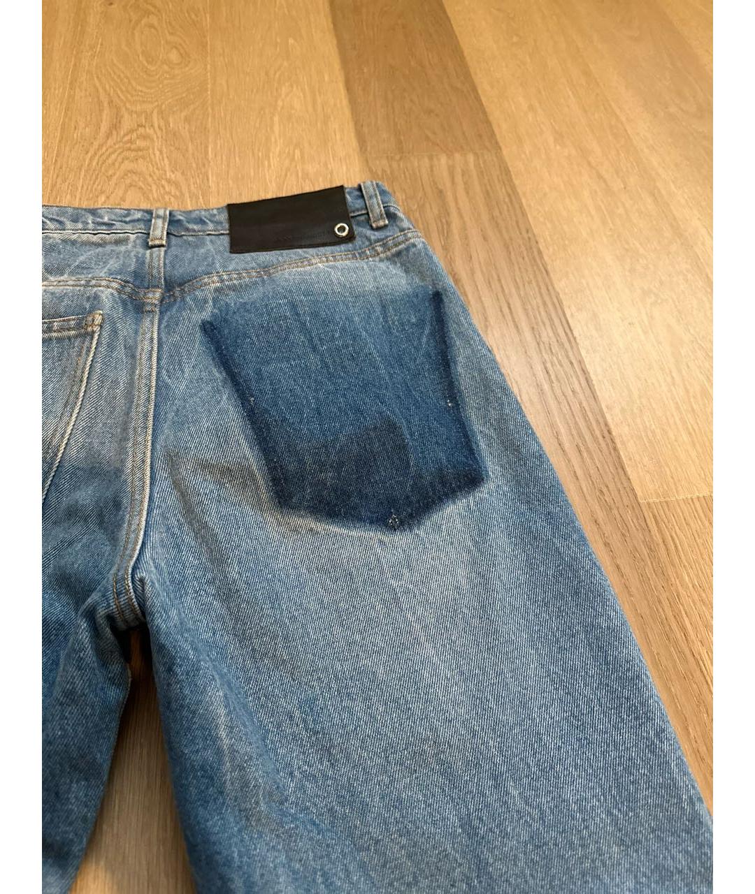 PACO RABANNE Голубые хлопковые прямые джинсы, фото 4