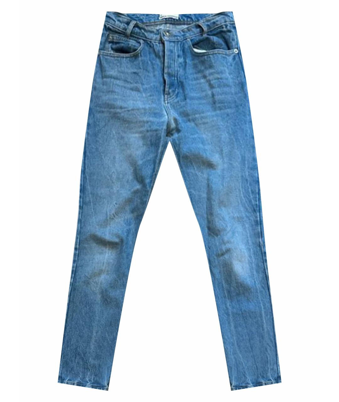 PACO RABANNE Голубые хлопковые прямые джинсы, фото 1