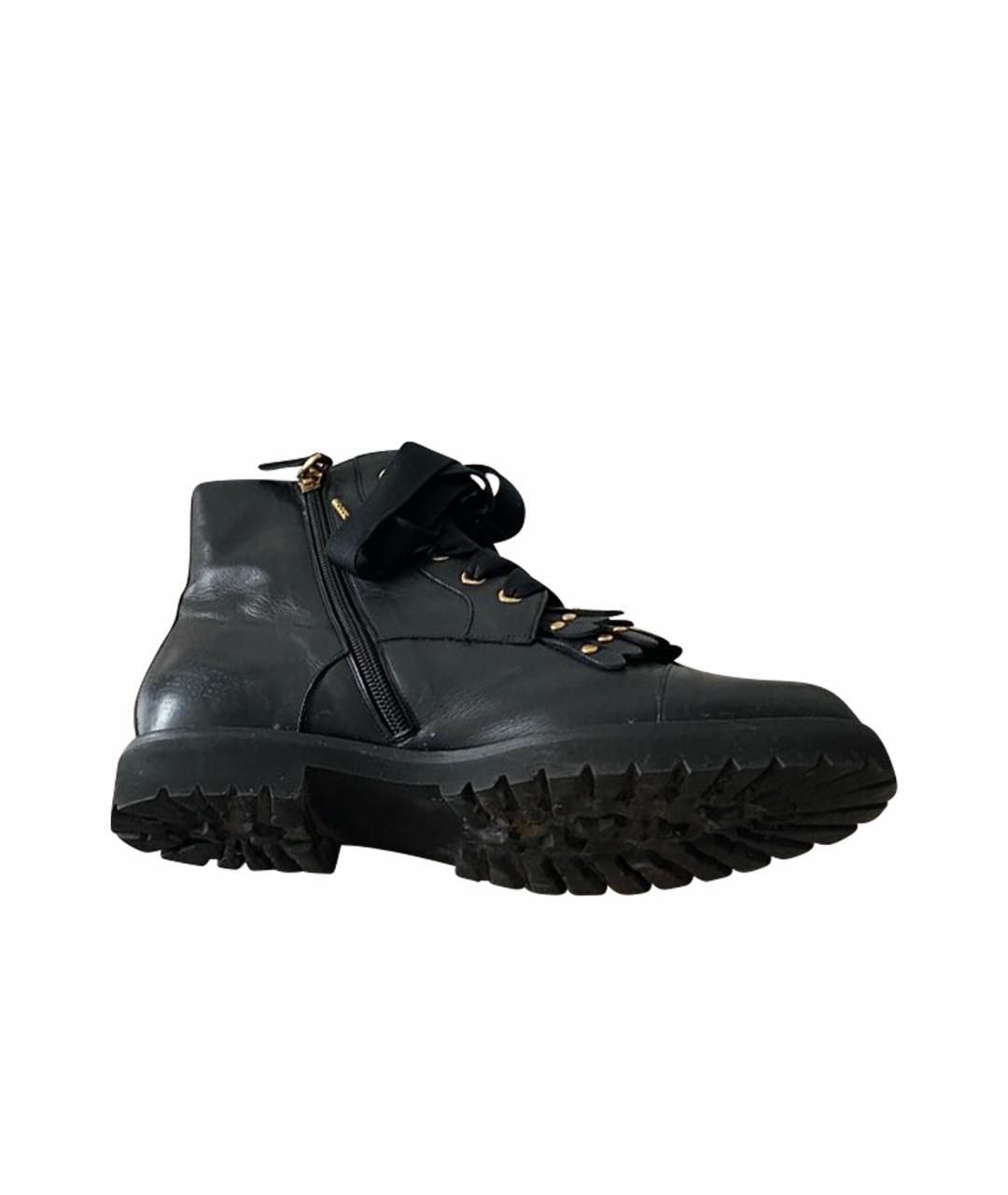 BALLY Черные кожаные ботинки, фото 1