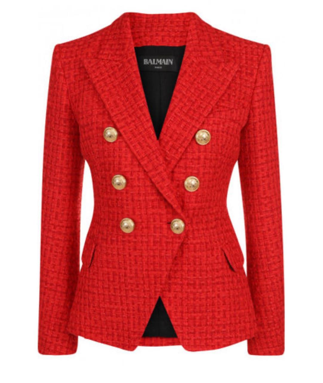 BALMAIN Красный хлопковый жакет/пиджак, фото 1