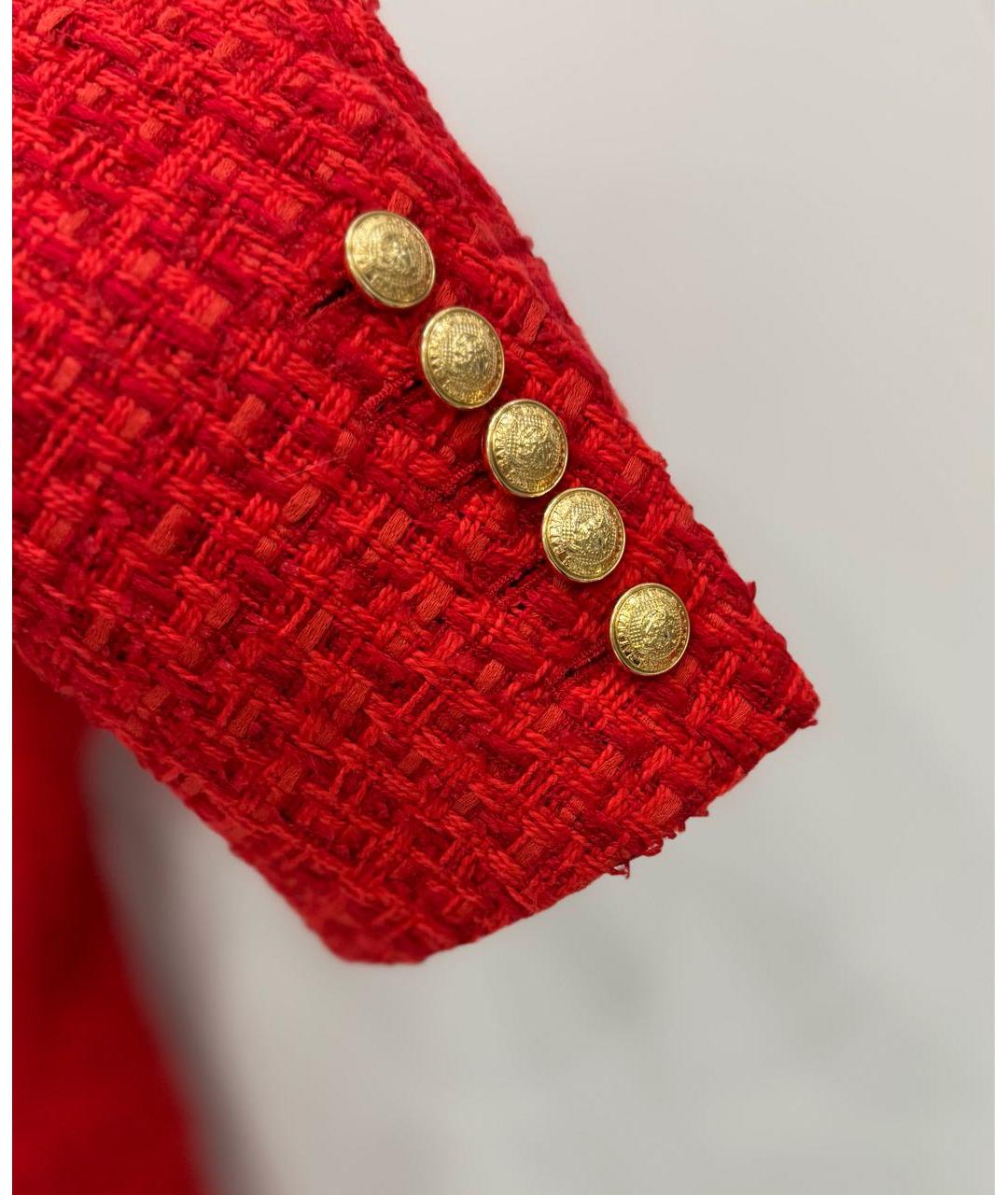 BALMAIN Красный хлопковый жакет/пиджак, фото 3