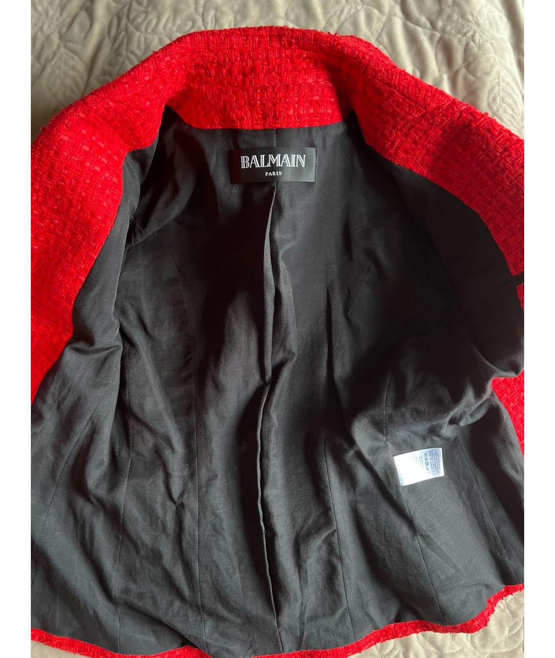 BALMAIN Красный хлопковый жакет/пиджак, фото 8