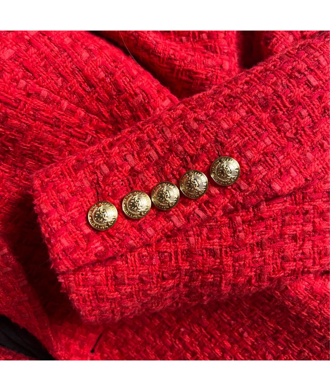 BALMAIN Красный хлопковый жакет/пиджак, фото 3