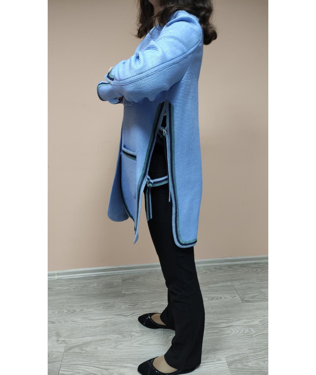 ERMANNO SCERVINO Голубой хлопковый жакет/пиджак, фото 3