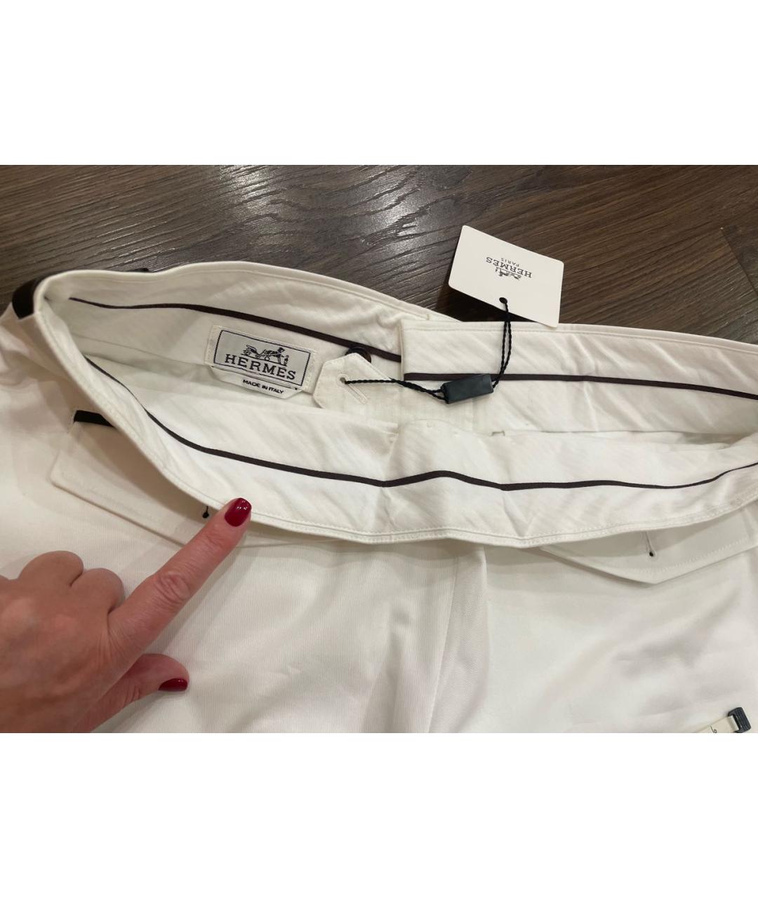 HERMES PRE-OWNED Белые хлопковые шорты, фото 8