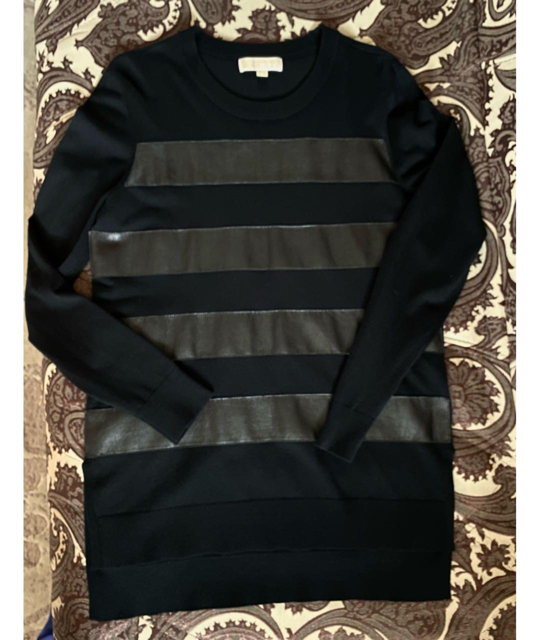 MICHAEL MICHAEL KORS Черный кожаный джемпер / свитер, фото 7