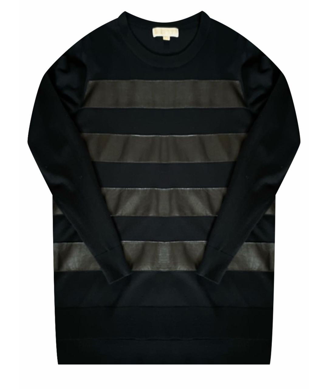 MICHAEL MICHAEL KORS Черный кожаный джемпер / свитер, фото 1
