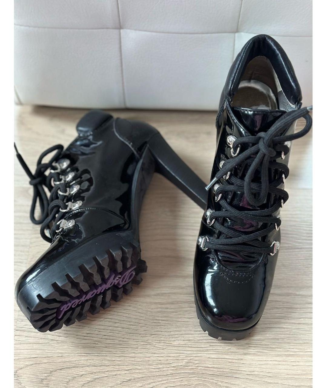 DSQUARED2 Черные ботинки из лакированной кожи, фото 4