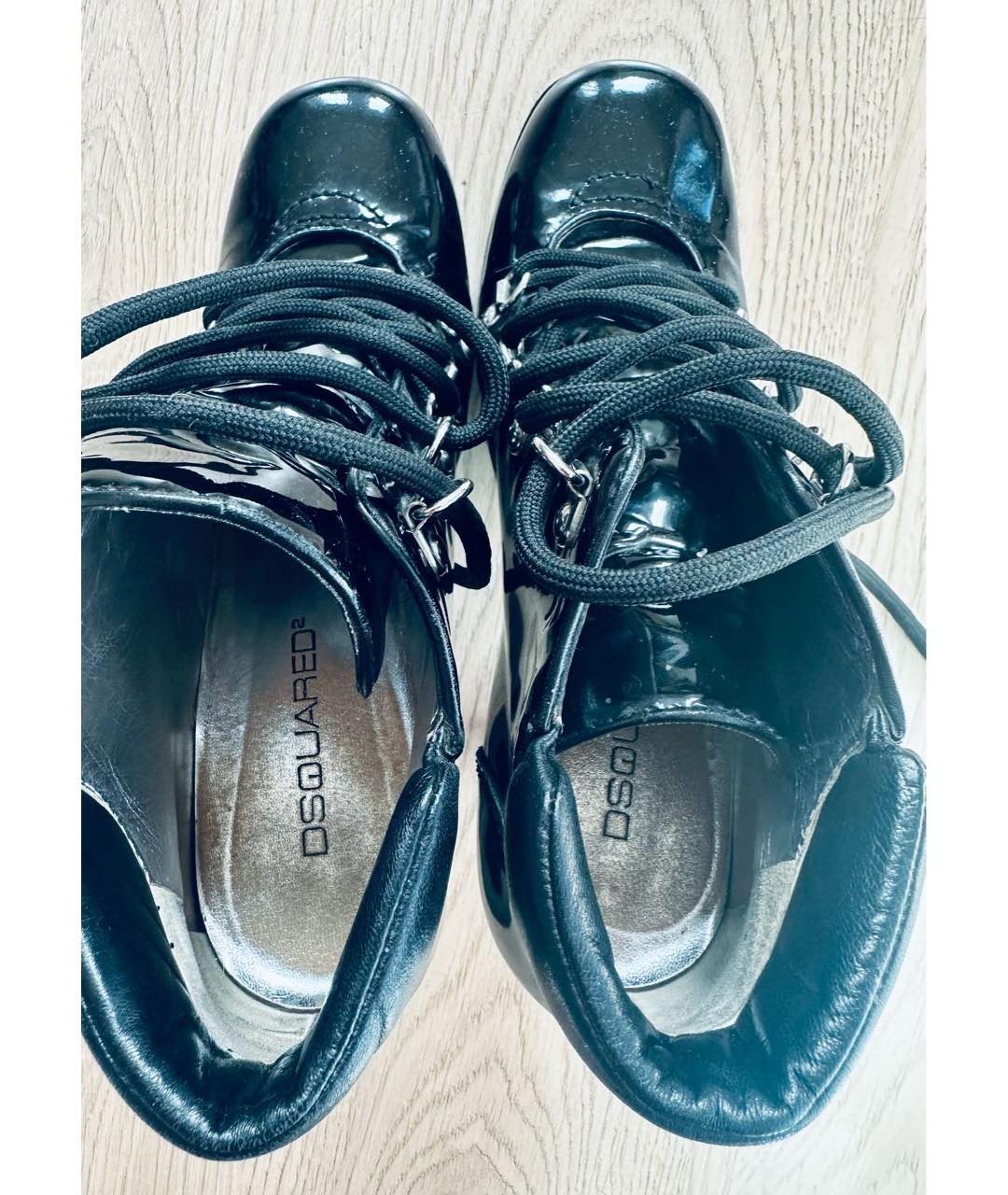 DSQUARED2 Черные ботинки из лакированной кожи, фото 8