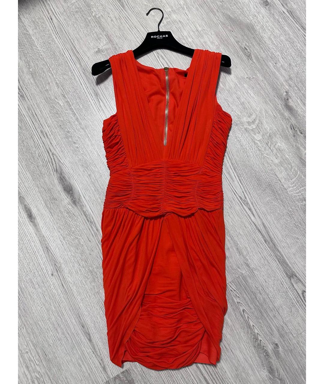 BALMAIN Красное вискозное коктейльное платье, фото 6