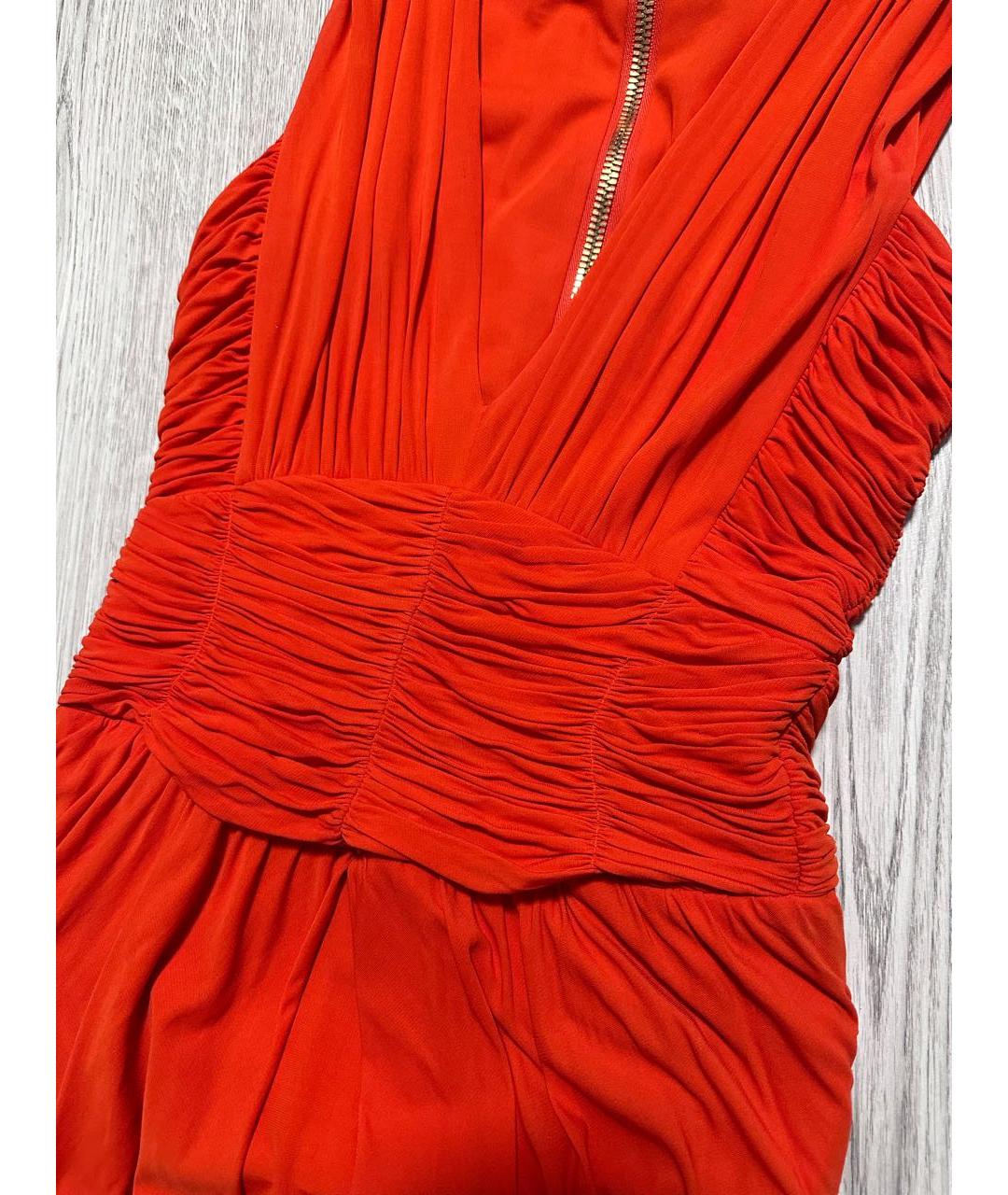 BALMAIN Красное вискозное коктейльное платье, фото 4