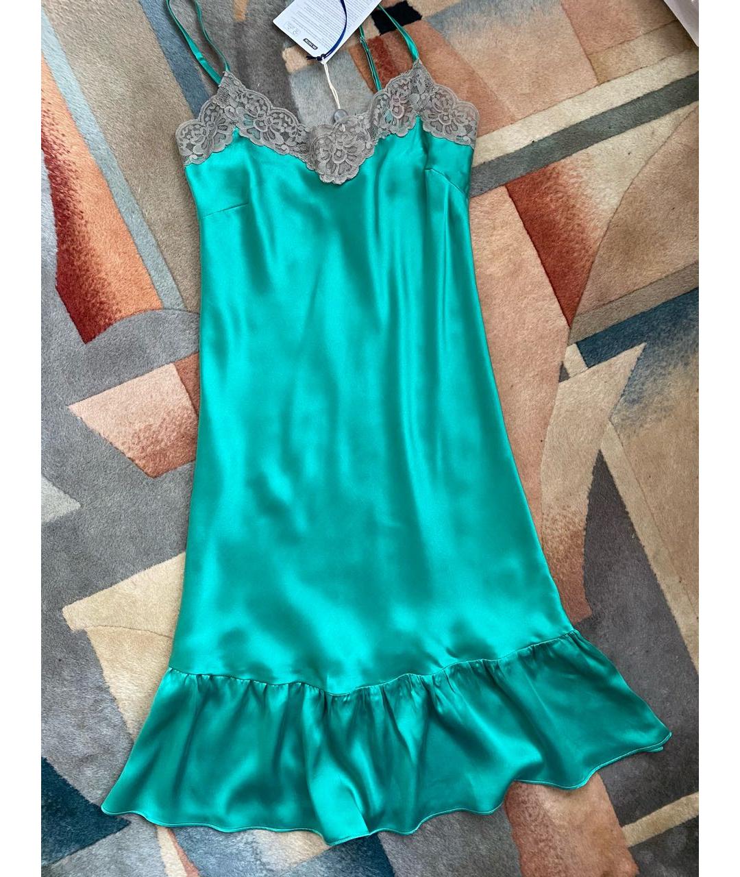 LIU JO Зеленые шелковое повседневное платье, фото 9