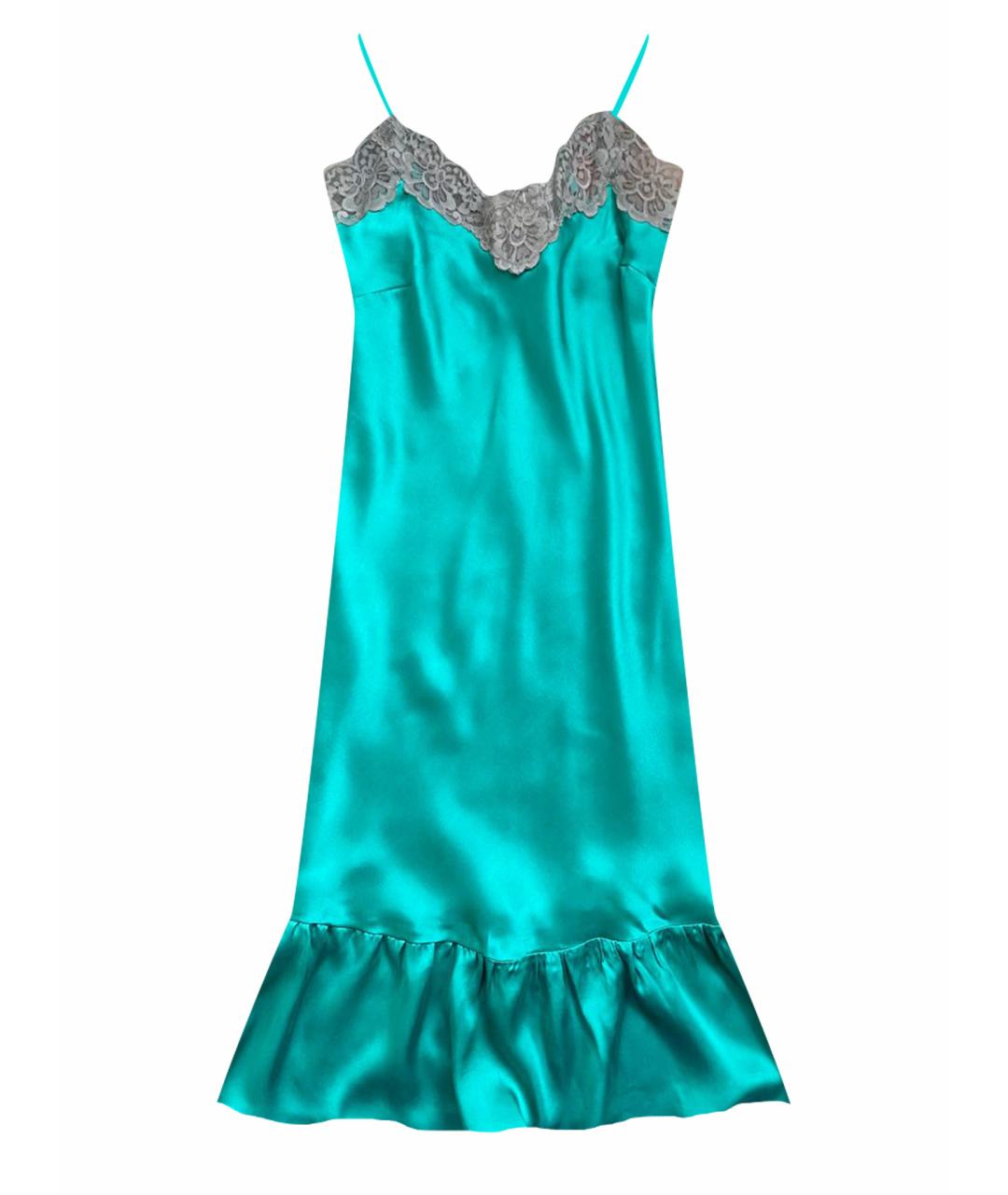 LIU JO Зеленые шелковое повседневное платье, фото 1