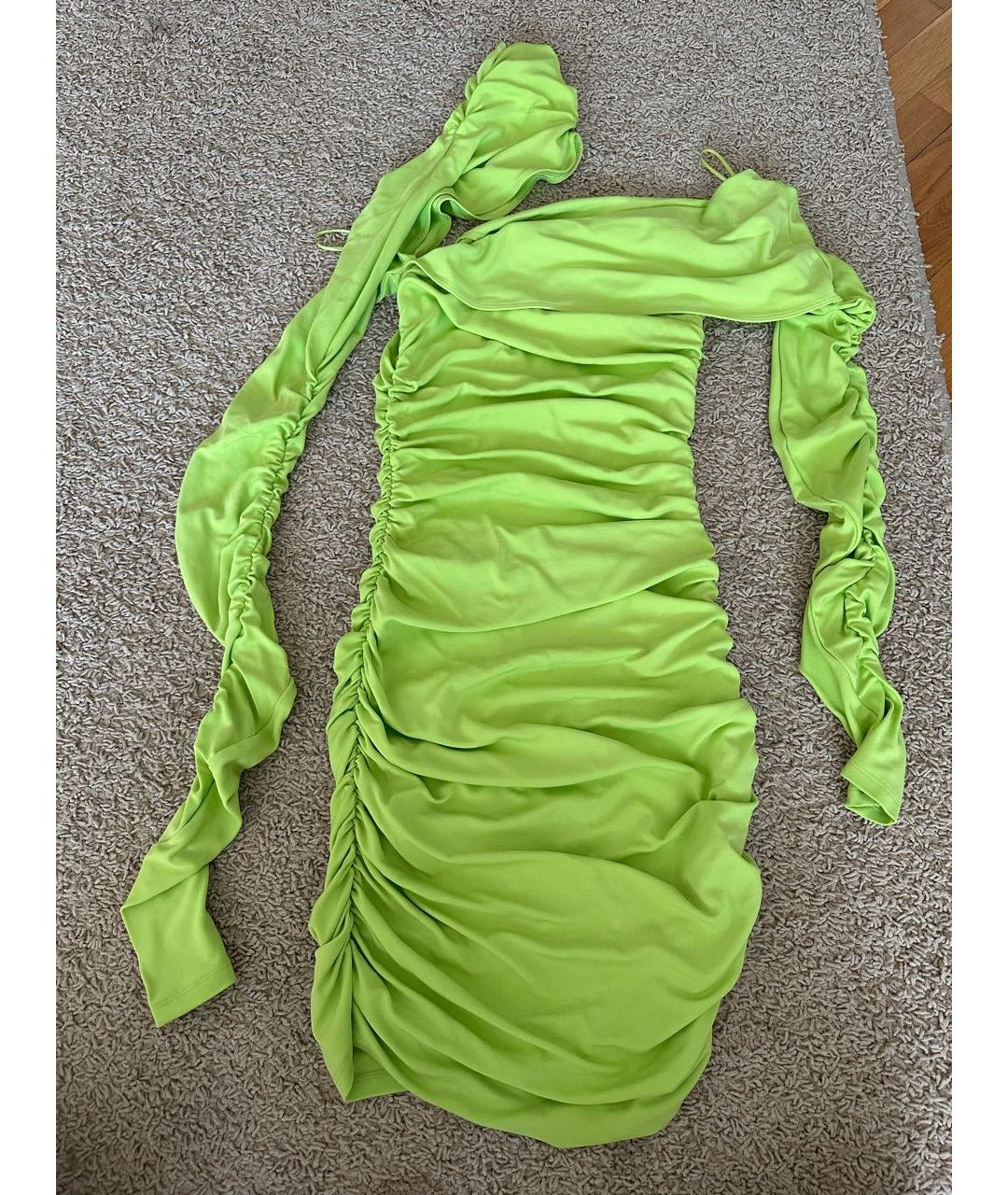 MUGLER Салатовыое синтетическое коктейльное платье, фото 3