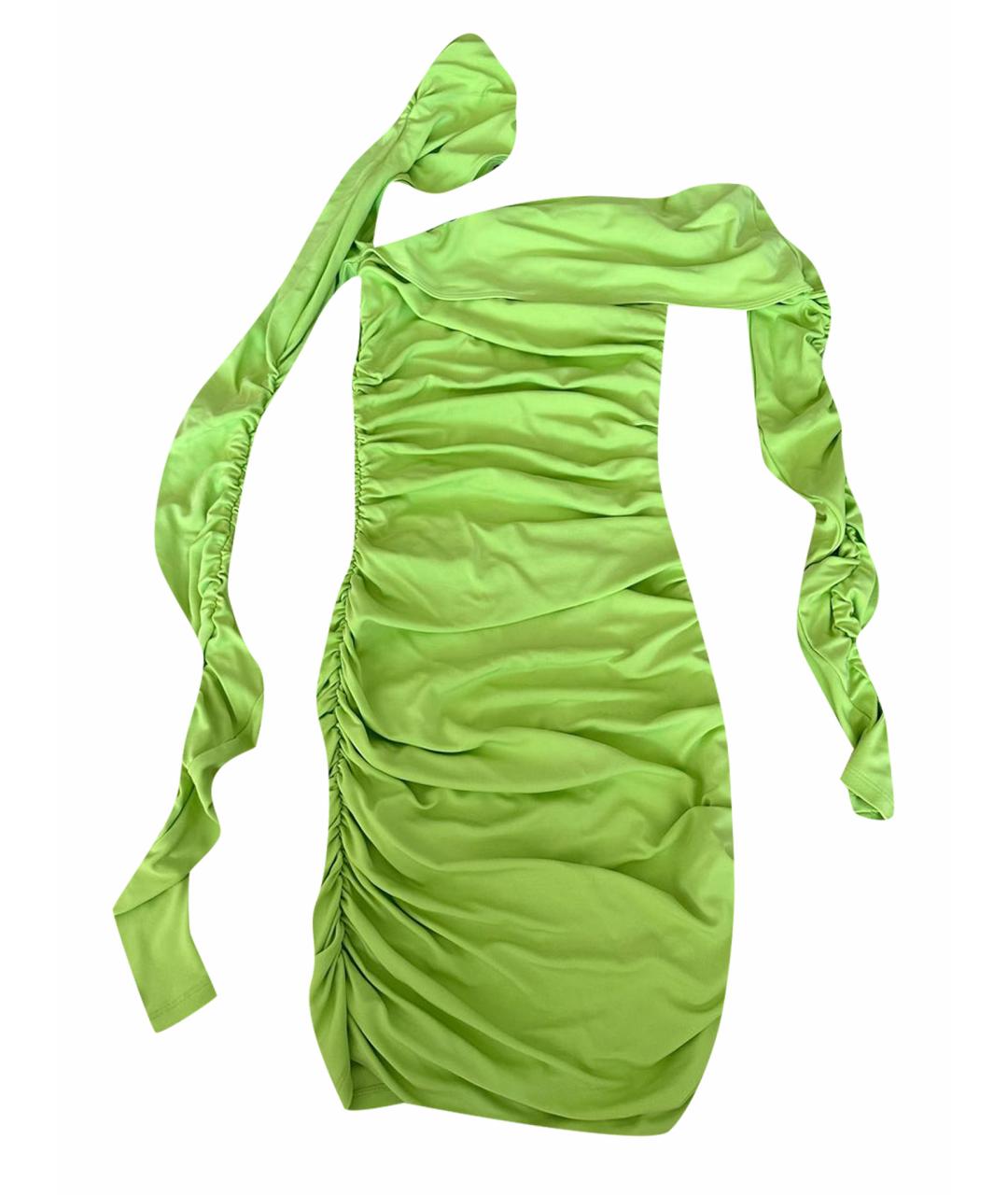 MUGLER Салатовыое синтетическое коктейльное платье, фото 1