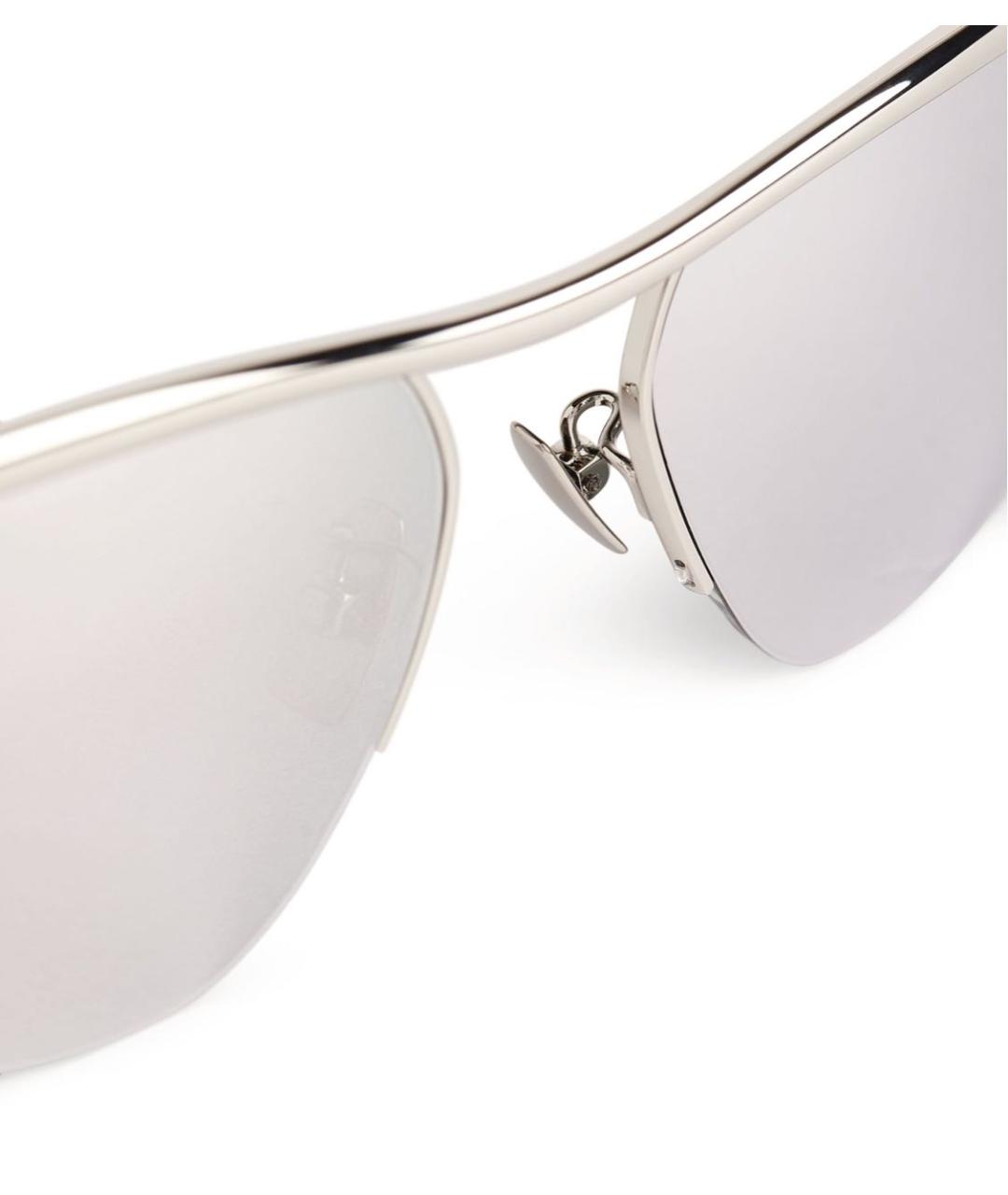 BOTTEGA VENETA Серебряные металлические солнцезащитные очки, фото 3