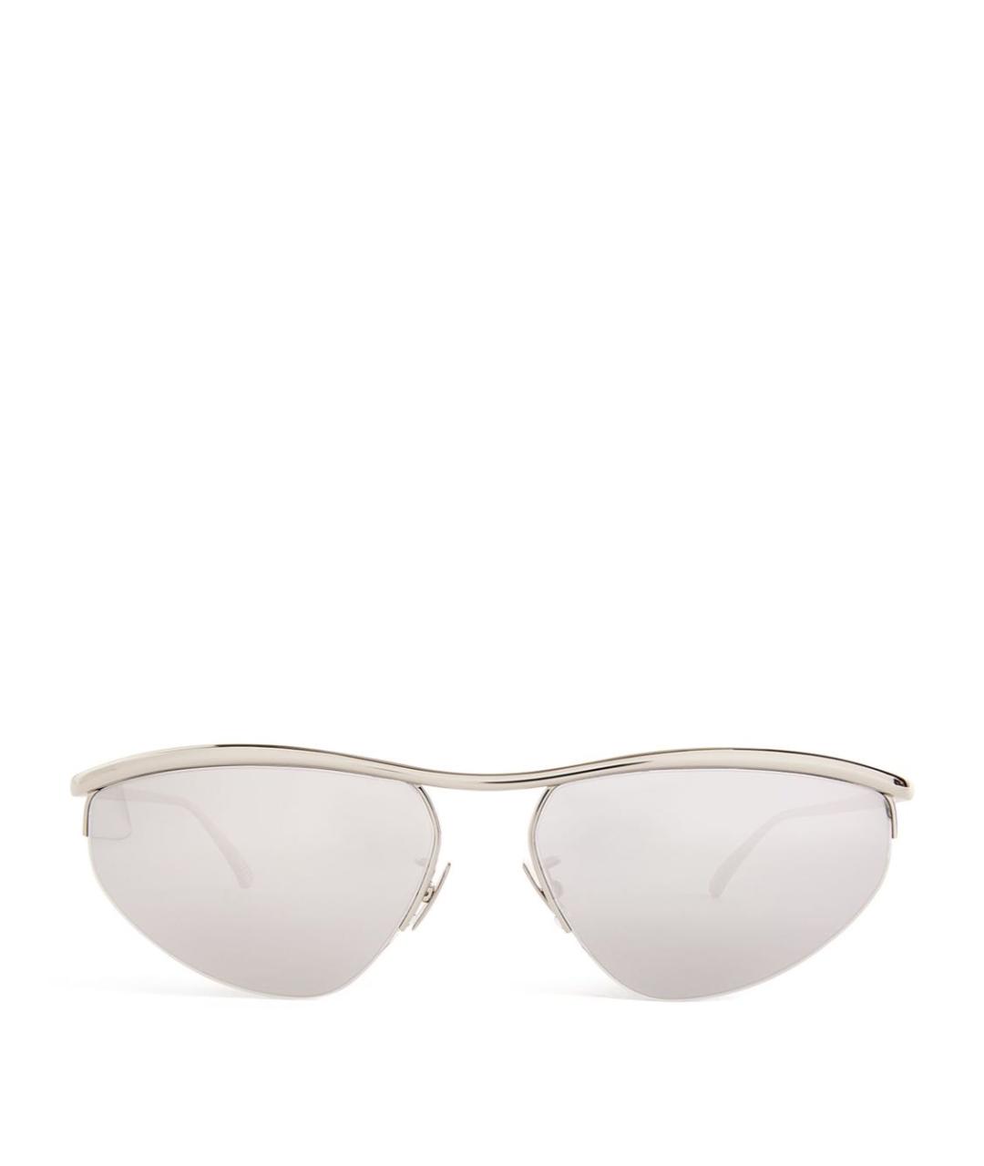 BOTTEGA VENETA Серебряные металлические солнцезащитные очки, фото 7