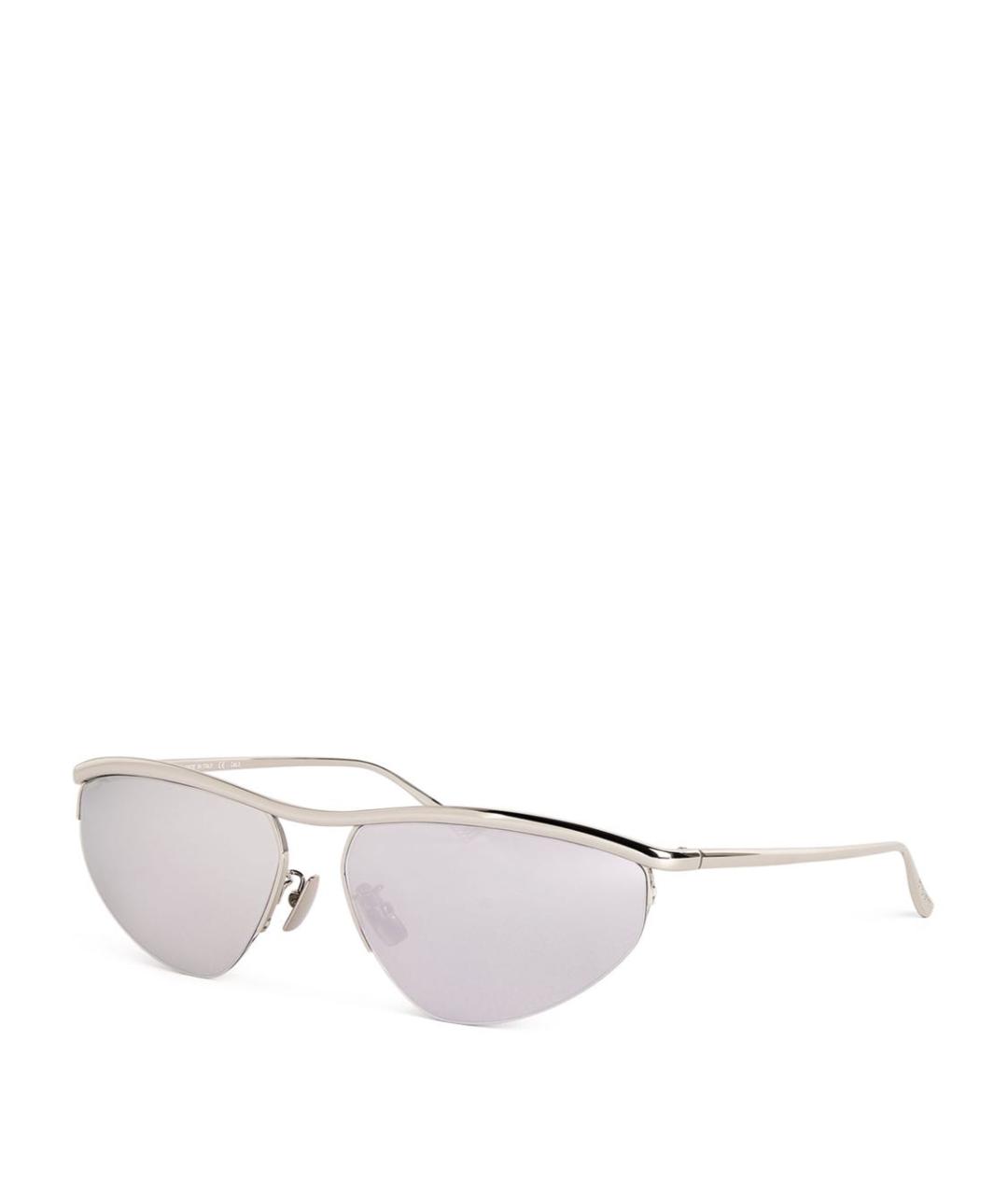 BOTTEGA VENETA Серебряные металлические солнцезащитные очки, фото 2