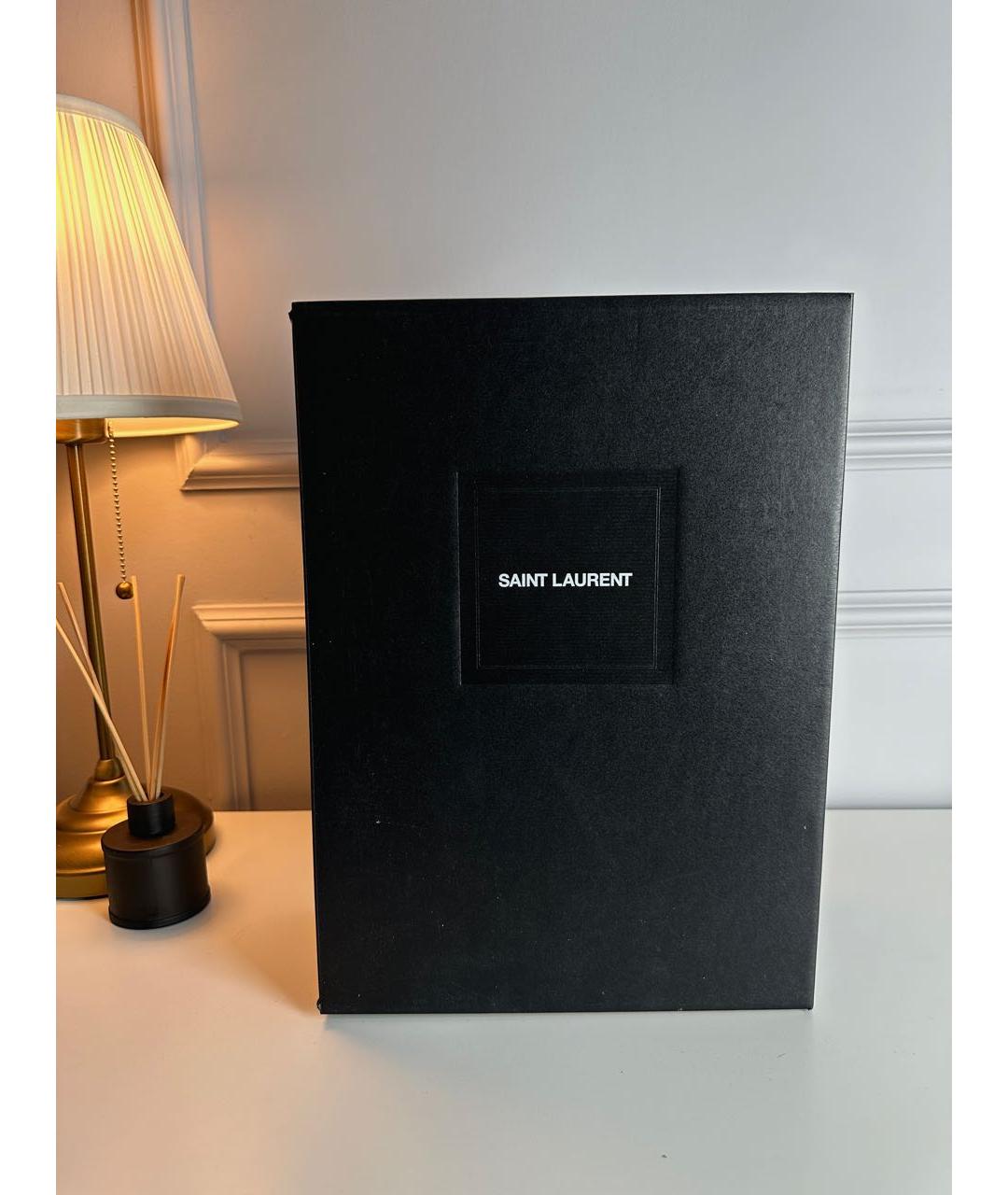 SAINT LAURENT Черные кожаные низкие кроссовки / кеды, фото 2