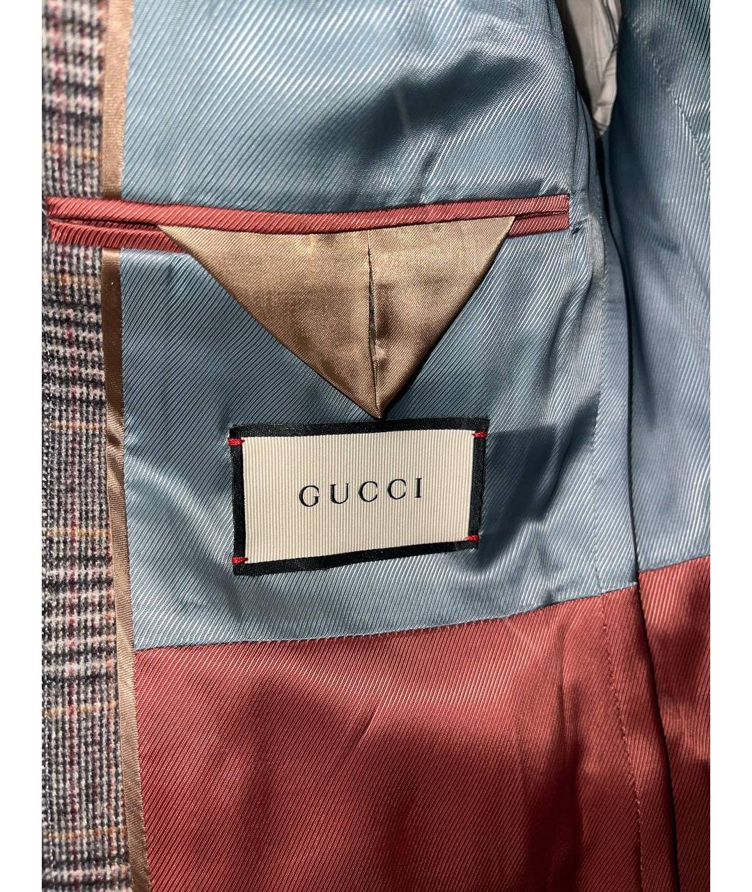 GUCCI Серый шерстяной жакет/пиджак, фото 3