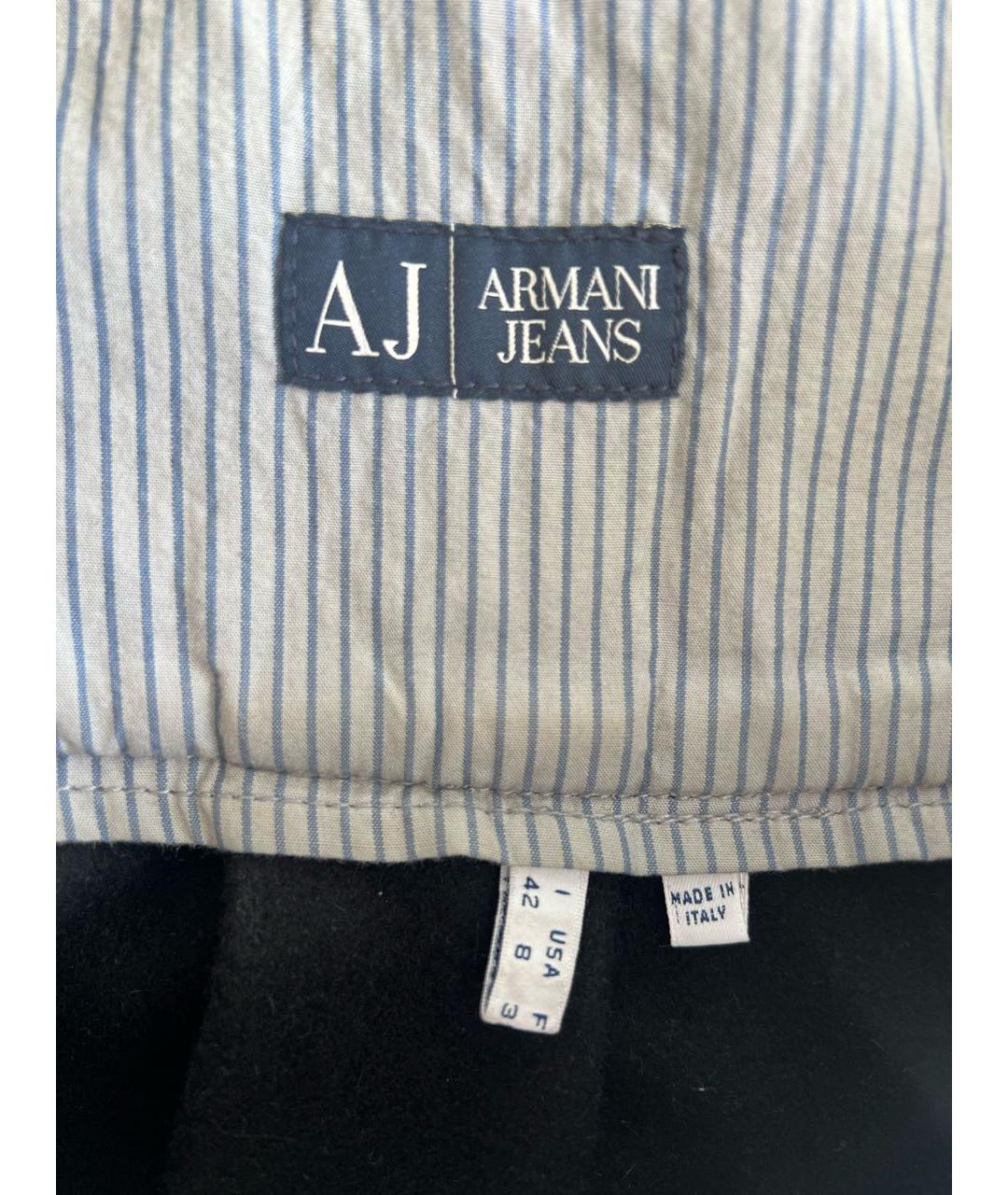 ARMANI JEANS Черная шерстяная юбка мини, фото 3