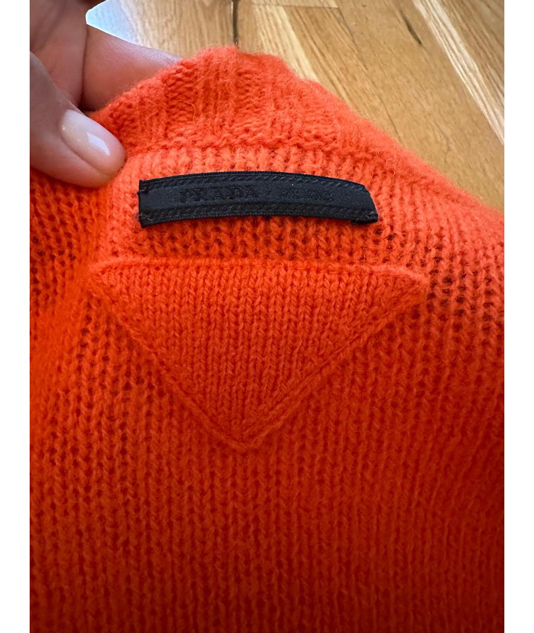 PRADA Оранжевый шерстяной джемпер / свитер, фото 4