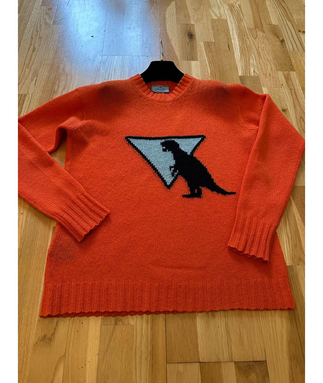 PRADA Оранжевый шерстяной джемпер / свитер, фото 5