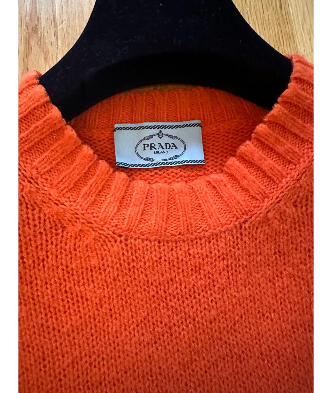 PRADA Оранжевый шерстяной джемпер / свитер, фото 3
