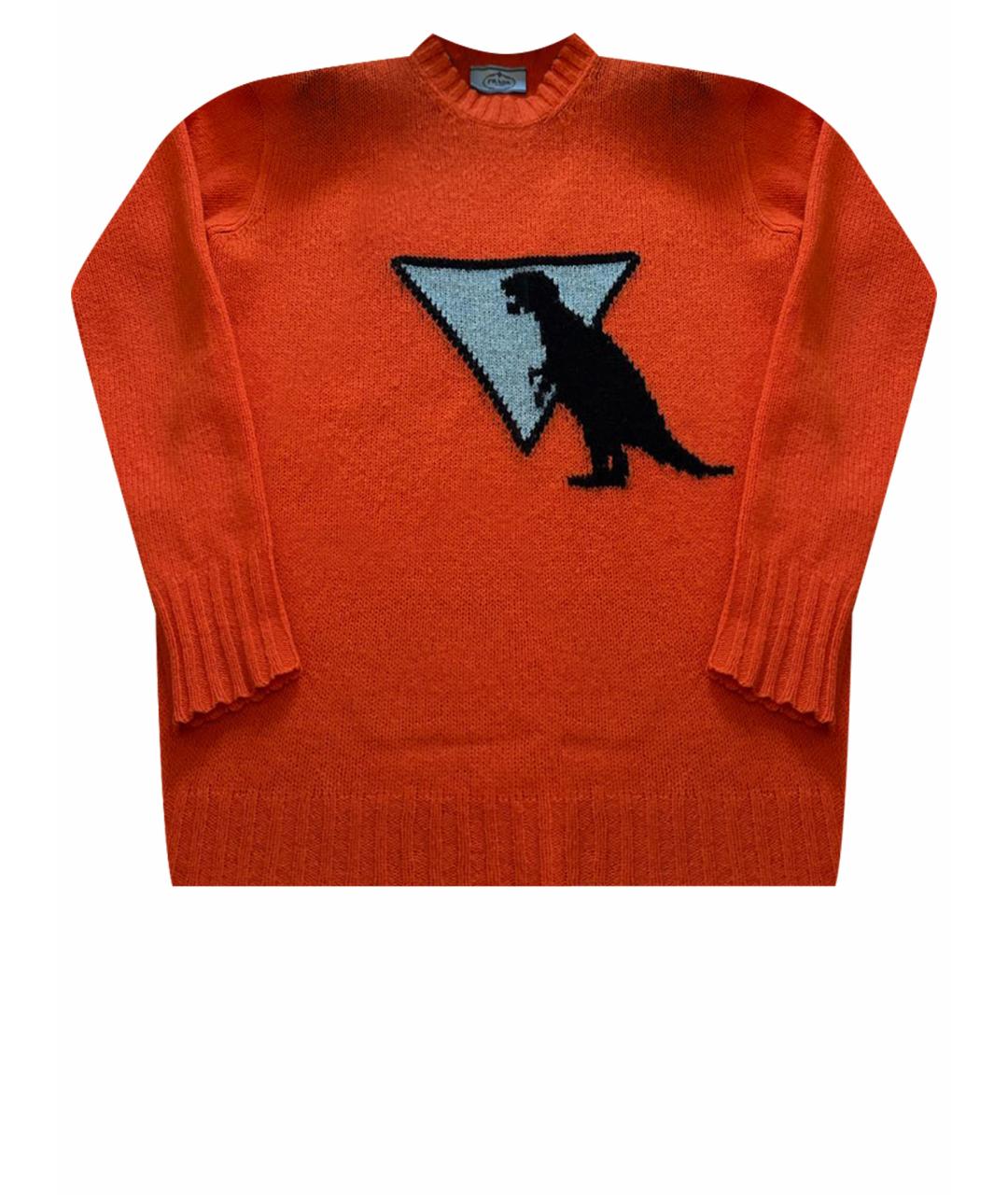 PRADA Оранжевый шерстяной джемпер / свитер, фото 1