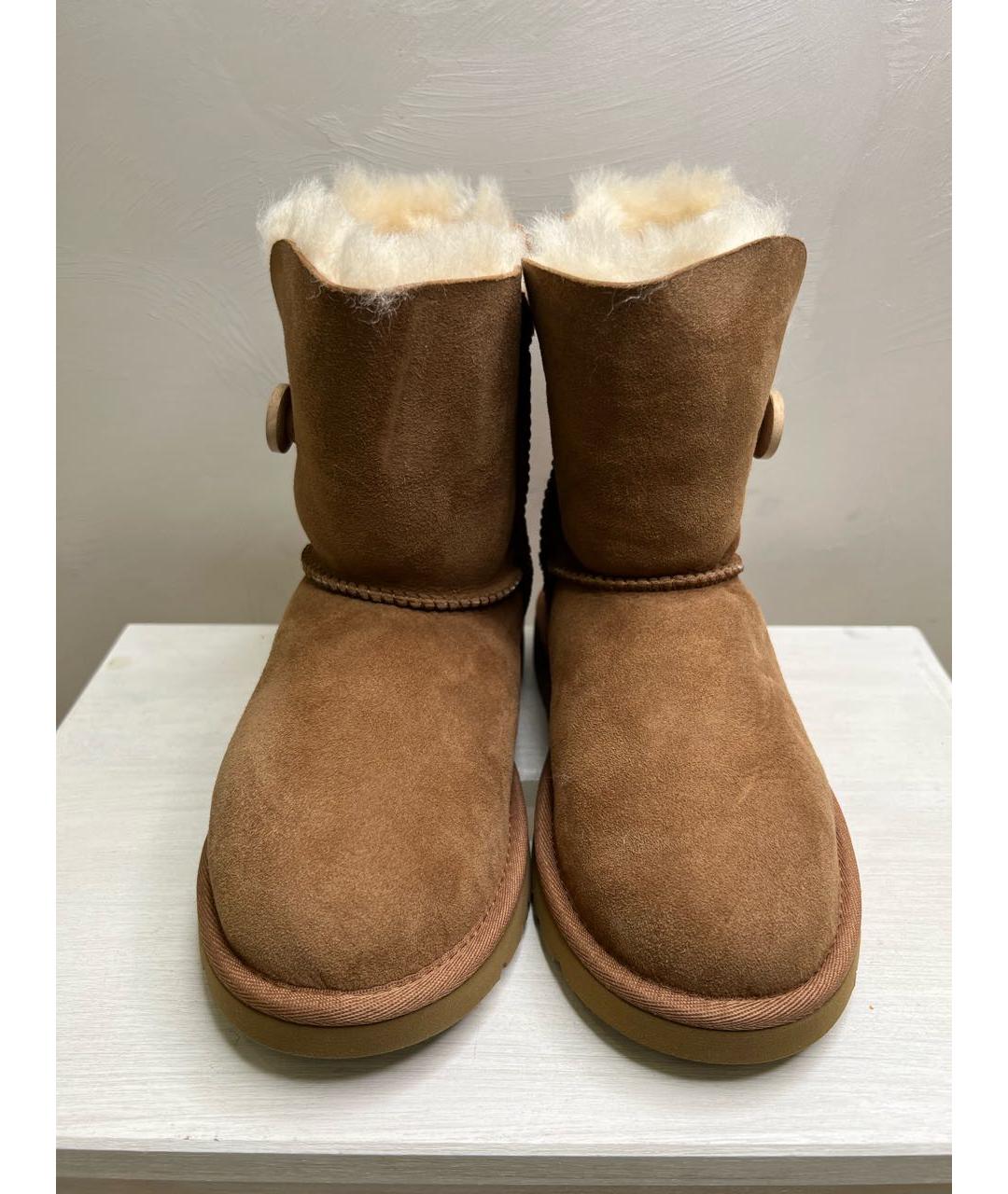 UGG AUSTRALIA Коричневые замшевые сапоги, фото 2