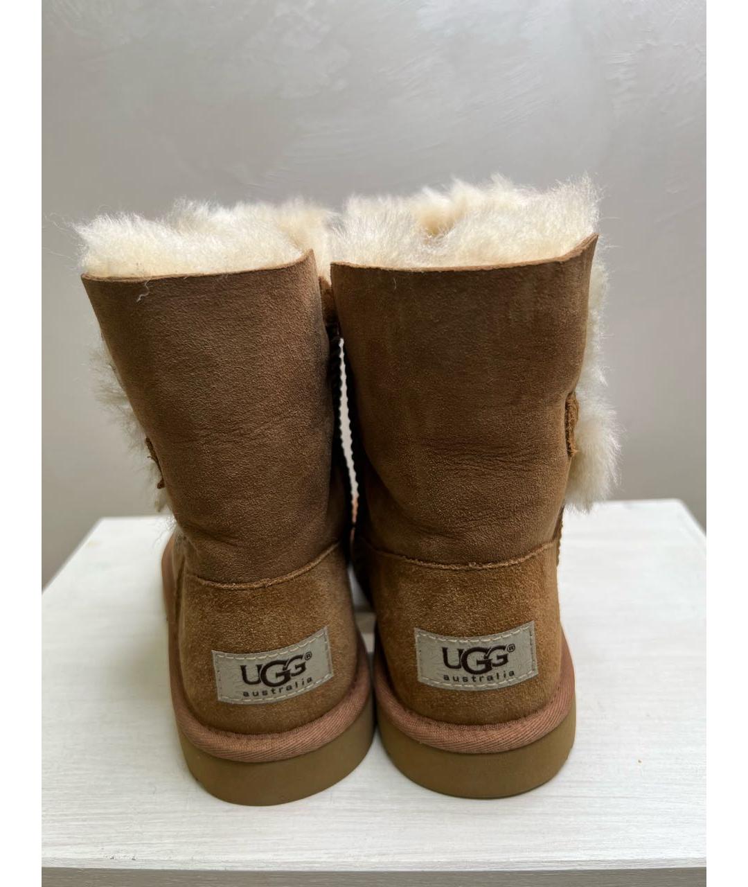 UGG AUSTRALIA Коричневые замшевые сапоги, фото 4