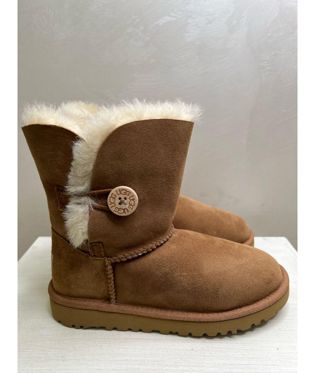 UGG AUSTRALIA Коричневые замшевые сапоги, фото 5