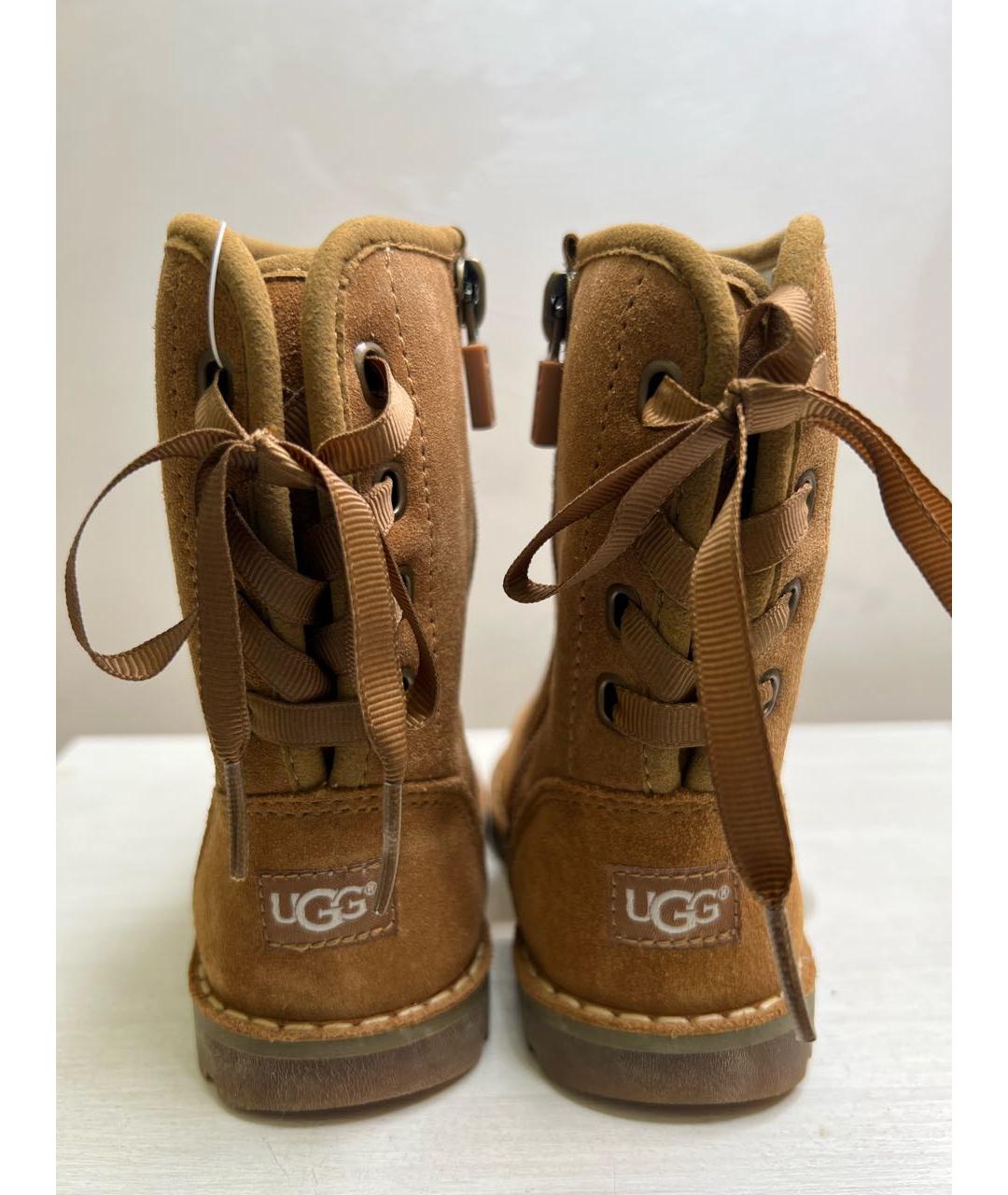 UGG AUSTRALIA KIDS Коричневые замшевые сапоги, фото 3