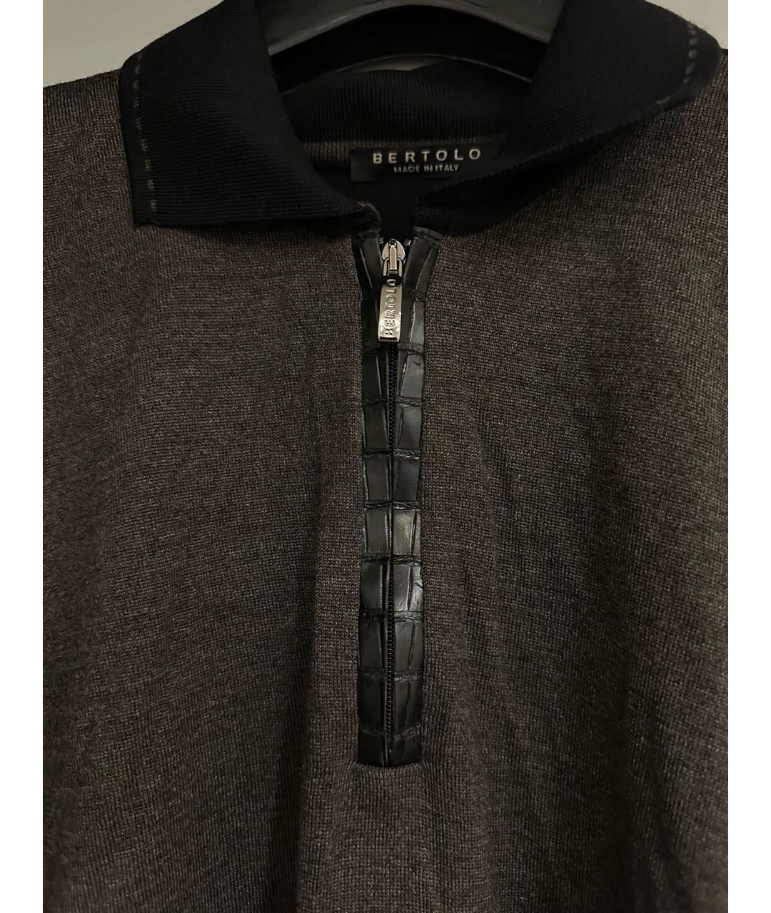 BERTOLO LUXURY MENSWEAR Коричневый шерстяной джемпер / свитер, фото 3