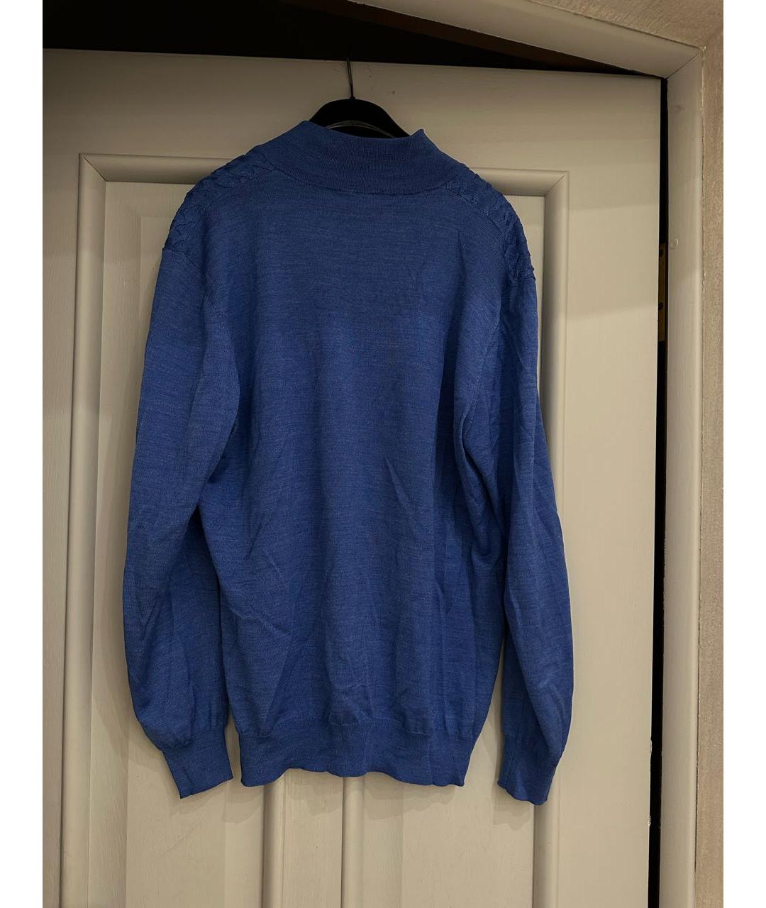 BERTOLO LUXURY MENSWEAR Синий шерстяной джемпер / свитер, фото 2
