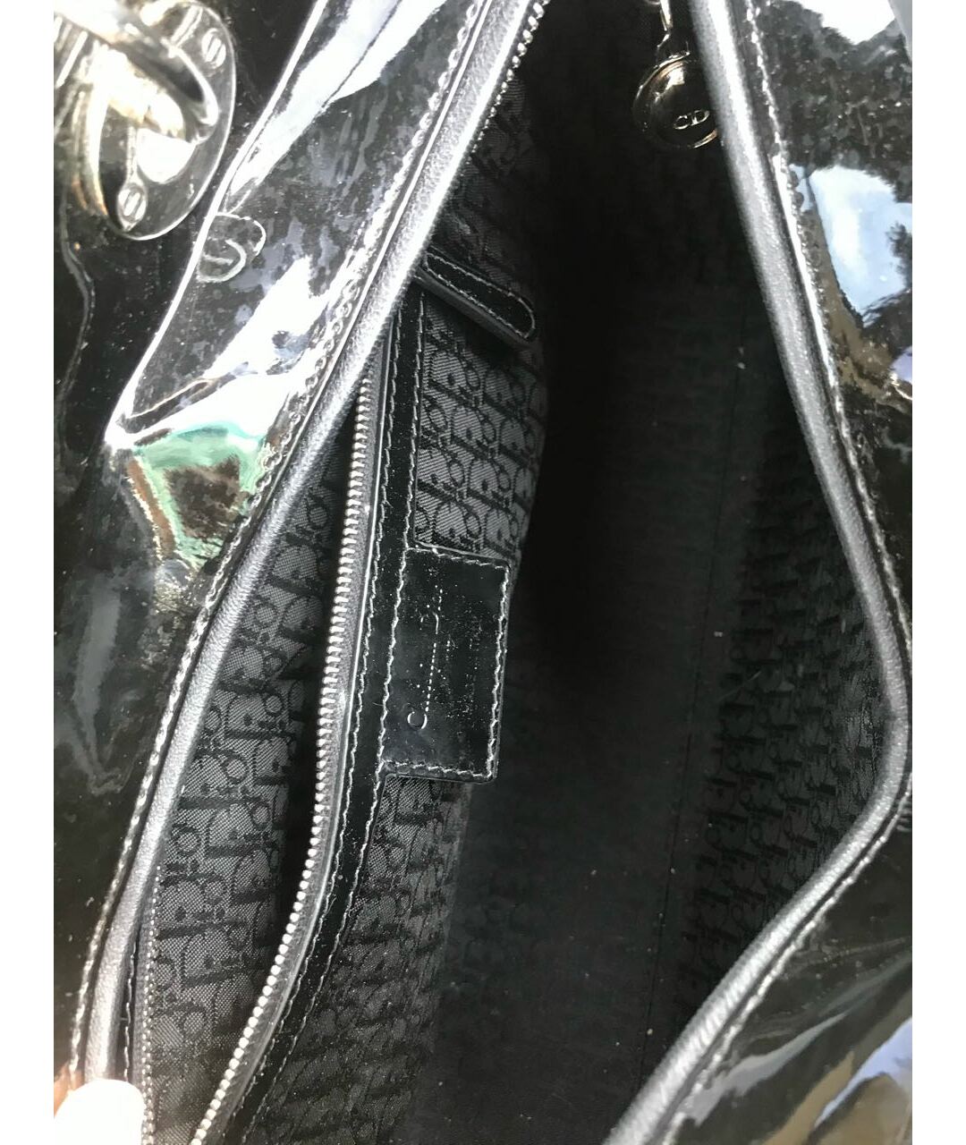 CHRISTIAN DIOR PRE-OWNED Черная сумка тоут из лакированной кожи, фото 7