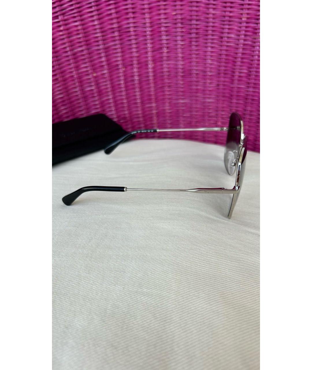SALVATORE FERRAGAMO Антрацитовые металлические солнцезащитные очки, фото 4
