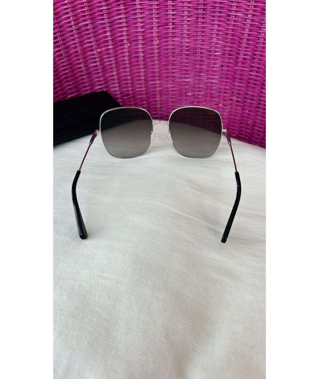 SALVATORE FERRAGAMO Антрацитовые металлические солнцезащитные очки, фото 5