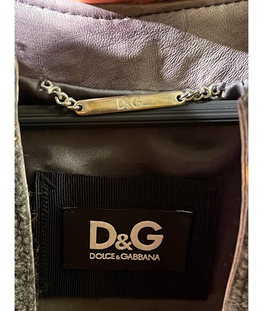 DOLCE&GABBANA Фиолетовая кожаная дубленка, фото 3